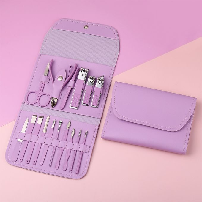 16pcs Nail Cutter Set Stainless Steel Nail Clippers Set With Folding Bag Manicure Cutter Kits