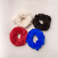 Pack of 4pcs Soft Fluffy Fuzzy Scrunches Elastic Hair pony Ring Rope Hair Accessories. 
