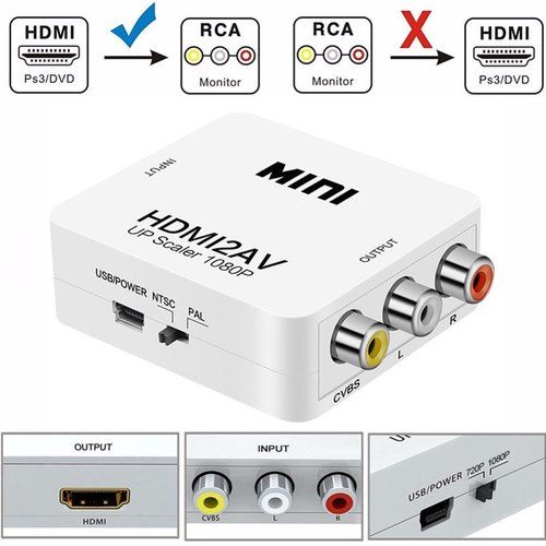 HDMI to AV convertor / Full HD 1080P Portable HDMI to AV RCA Adapter Audio Converter Box