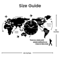 Wooden World Map Wall Clock - Wooden Wall Clock Large Modern Design 3D Stickers Hanging Clock Decorative Watch Silent Wall Clocks World Map Home and Offices, 3D Design Self Adhesive. 