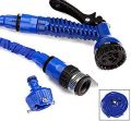 Blue Color Garden Hose Pipes Flexible Water Hose Pipe Expanding Magic Hose with 7 Multi-Functional Nozzles & 2 Connectors For Watering Lawns, Plants or Shrubs, Washing Cars, Cleaning House. 