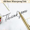 12 PCS Gold Slim Ballpoint Pens Black Ink 1 mm Medium Point Metallic Retractable Pens for Students Teachers Office. 