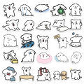 100PCS/set Cartoon Cute Line Dog In The Book Stickers DIY Graffiti Decal Sticker Brave. 