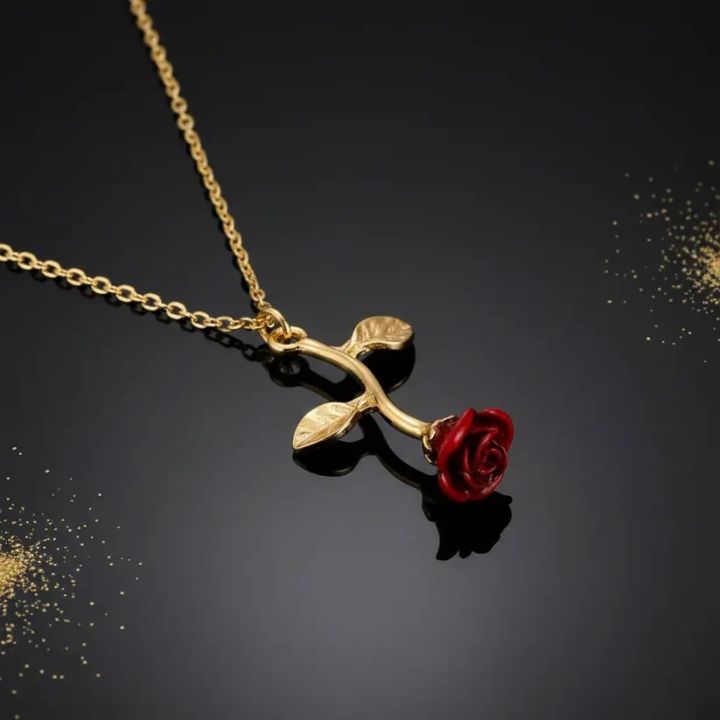 Falling%20Rose%20Pendant%20Necklace%20%E2%80%93%20Gold%20Plated%20Adjustable%20Chain%20-%20Image%203