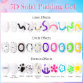 LYCUTE 10ml 5D Solid Pudding Nail Gel Translucent Korean Style Liner Emboss Painting Texture Gel Nail Art Decoration. 