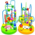 Montessori Wooden Toys Wooden Circles Bead Wire Maze Roller Coaster Educational Wood Puzzles Boys Girls Kid Toy 6+ Months. 
