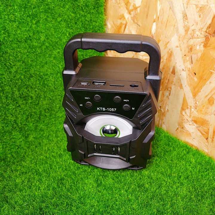 Portable Bluetooth & Rechargeable Speaker with Light + SD Card + FM Radio + USB Supported - Multicolored
