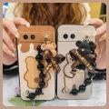 Bear bracelet Skin-friendly feel Phone Case For Google Pixel 8A silicone Dirt-resistant Waterproof Cartoon soft case. 