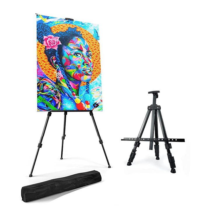 Ease Art Easel for Canvas Stand with Adjustable Height is Lightweight Foldable,  Telescoping Tripod Easels for Table or Floor