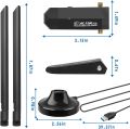 PiAEK USB Wifi Adapter, Dual Band Wifi Dongle 2.4GHz/300Mbps 5.8GHz/867Mbps Wireless Network Adapter with USB 3.0 Cradle and Extension Cable for PC Desktop Laptop. 