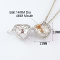 1pc Heart Hollow Cage Locket Pendant With Glass Ball Memory Locket Pendant Cremation Jewelry Fillable Jewelry. 