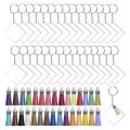 120 Pcs Square Acrylic Keychain Blanks Tassels Set Acrylic Blanks. 