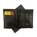 Half Long Black Leather Wallet. 