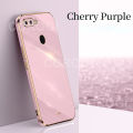 For OPPO A7 Back Cover Luxury 6D Plating Soft Case Camera Lens Protection Square Frame Silicone Glossy Shockproof Mobile Phone Cases. 