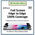 6D Gorilla for iPhone 7 PLUS / iPhone 8 PLUS Tempered Glass Screen Protector Edge to Edge - Black. 