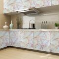 60 X 200Cm Marble Pattern Water-resistant Moistureproof Removable Self Adhesive Wallpaper Peel & Stick PVC Wall Stickers for Living Room Bathroom Kitchen Countertop. 