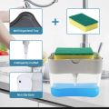 Soap Pump Dispenser and Sponge Holder for Kitchen Sink Dish Washing Soap dispenser. 