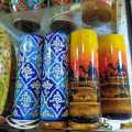 Camel Skin lamps Pair (8 and 12 and 15 inches Pair) cylinderical shape / handicraft / Multani art / Handpainted/ Vip's Creation. 