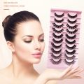 Russian Strip Lashes 10 Pairs 3D Faux Mink Lashes Natural Eyelashes Dramatic False Eyelashes Makeup Wholesale Eyelash Extension. 