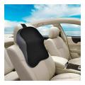 Leather Car Neck Pillow 3D Memory Foam Back Rest Lumbar Cushion - Easy to install, adjustable strap fits all car seats. 