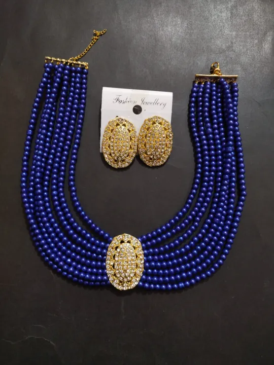 New%20Design%20Pink%20Pearl%20Necklace%20Set%20With%20Stud%20Earrings%20For%20Girl%20&%20Woman%20-%20Image%202