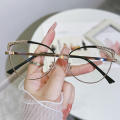 Vintage Diamond Metal Glasses Frame Myopia Frames Optical Eye Glasses Fashionable Anti Blue Light Flat Glasses. 