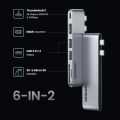 UGREEN Multifunction Adapter USB C Hub Dual Type C to USB 3.0 Splitter HDMI Adapter for MacBook Pro USB 3.0 USB Type C to 4K HDMI, Thunderbolt 3 100W Power Delivery, 3 USB 3.0 Port Station for MacBook Air 2024, MacBook Pro 2024. 