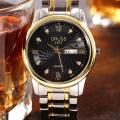 【ZOSR】 Relo Buy 1 Take 1 couple watch for men and women automatic Date  water proof Quartz Watches Fashion Elegant Stainless Steel luminous display gold Casual Ladies wristwatch. 