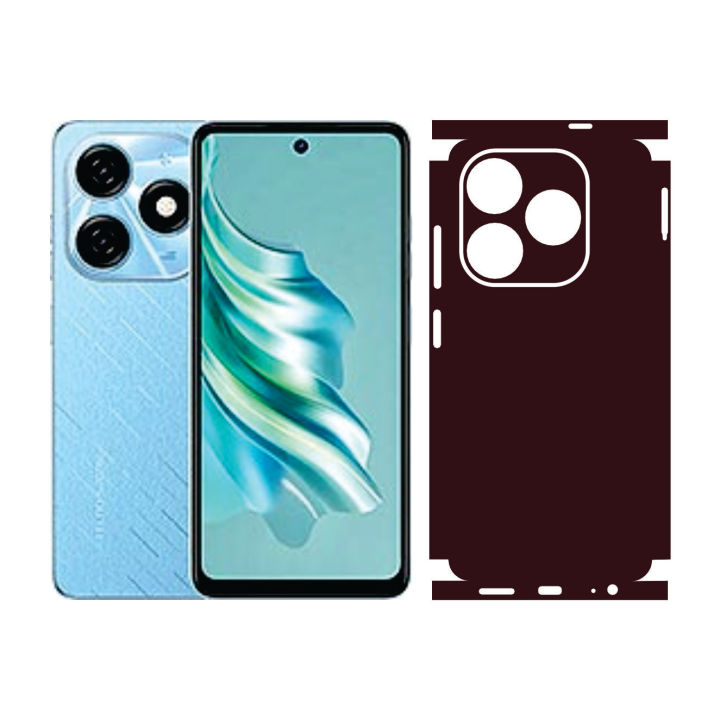 Back Paper For Tecno Spark 20 Back Lamination Skin Anti-Stain 0542 Burgundy Sheet Anti-stain Wrap Cover