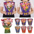 Bouquet Shape Greeting Card 3D Pop Up Greeting Cards Creative Invitation Card for Mothers Day Wife Lover Gifts Home Decoration. 