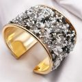 Fkewyy Luxury Designer Bracelet Women Ethnic Style Metal Jewelry Rhinestone Natural Stone Cuff Bracelets Party Birthday Gift. 