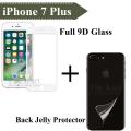 Apple iPhone 7 Plus Full White 9D|5D|6D|10D|11D|21D Tempered Glass Screen Protector Full Glue Edge To Edge + Back Jelly Protector Clear For iPhone 7+. 