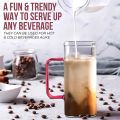 Techmanistan Random Color 400ml Square Glass Mug With Handle, Straw & Wooden Lid, Drinking Glass, Adorable Glass Cups with Lids and Straw, Glass Tumbler Coffee Cup Coffee Mug. 