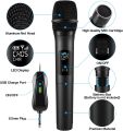 Wireless Handheld Microphone Dual Professional Cordless Dynamic Microphone System for Amplifier, PA System, Karaoke, Meeting, Party,. 