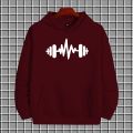 Brown dumbell pullover warm fleece kangroo hoodie for men and boys. 