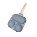 Techmanistan Mini 9x9cm Non-Stick Egg Frying Pan with Wooden Handle, Multi Grids Pancake Pan, Multi Egg Frying Pan Divider Fry Pan. 