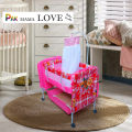 Baby Bed With Swing M7dx In Metal Frame Cot & Cradle With Stand Support & Mosquito Net. 