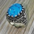 Top Quality Unique Design Turkish Blue Stone Ring With Random Designs For Men and Boys. 