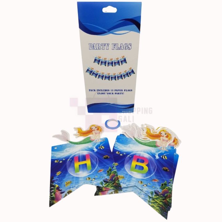 MERMAID THEME HAPPY BIRTHDAY BANNER -  MERMAID THEME BANNER - MERMAID BIRTHDAY BANNER