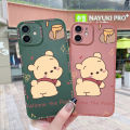 JIUMOO For OPPO Reno 7Z 5G Case With New Design Thin Phone Fashion Cartoon Winnie The Pooh Pattern Shockproof Square Edge Softcase Silicone Casing Full Cover Angel Eye Camera Protection Cases. 