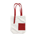 White Cotton Tote Bag with Designer Red Strap | Stylish & Eco-Friendly Reusable Bag. 