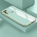 For Infinix Hot 10 Play Back Cover Fashion Shiny Plating Square Bumper Camera Protection Case Soft Silicone Shockproof Protective Mobile Phone Cases. 