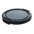 Camera Plastic Side Pinch Clip On Front Lens Cap Protective Cover Black 49mm. 