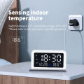 Three Groups LED Alarm Clock With Three Gears Night Light Brightness And Can Used To Telphone Wireless Charger. 