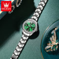 OLEVS watch for women original waterproof fashion diamond dial luminous calendar Stainless steel relo for women Women Casual Watches 9945. 