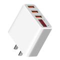 Vissko 3 USB 3.4A Fast Charging Adapter/Smart Voltage Digital Display Monitoring Charging Plug/Mobile Phone Charger-US Plug. 