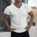 Men T-shirt Simple Whorl Texture Summer Top. 