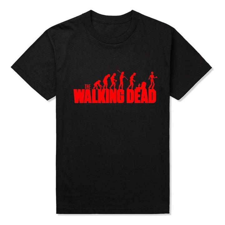 Kaus Pria Musim Panas Keren Kaus The Walking Dead Pakaian Jalan Pria Wanita Lengan Pendek Atasan Klasik Kaus Kebaruan Ropa Hombre
