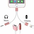 ANOKA Lightning to 3.5mm 2 in 1 Earphone Audio Adapter For iPhone Charger Cable Mobile Phone Aux Dual Jack Splitter Headphone & Fast Charging Connector Converter. 