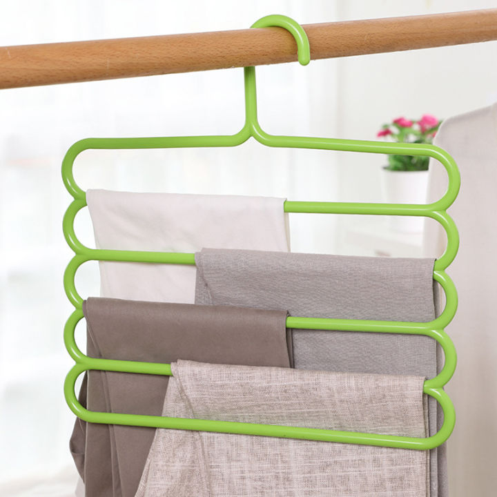 2Pc%205%20Layer%20Magic%20Hangers%20Hanger:%20Anti-Slip%20Multi-Purpose%20and%20Multi-Functional%20Magic%20Multiple%20Layer%20Trousers%20Hangers%20Hanger%20-%20Multifunction%20Pants%20Closet%20Belt%20Holder%20Rack%20S-Type%205%20Layers%20Saving%20Space%20Hangers%20Hanger%20-%20Image%206